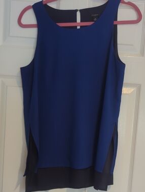 Ann Taylor Royal Blue Double-Layer Sleeveless Tunic